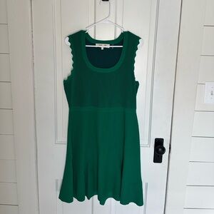Diane Von Furstenberg Green Ribbed Dress
